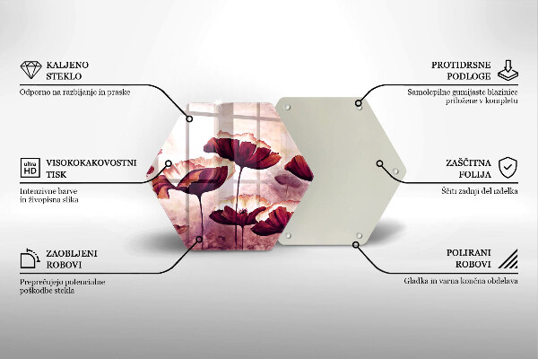 Kuchynská doska zo skla Maľovanie kvetov
