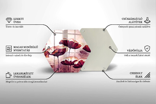 Kuchynská doska zo skla Maľovanie kvetov