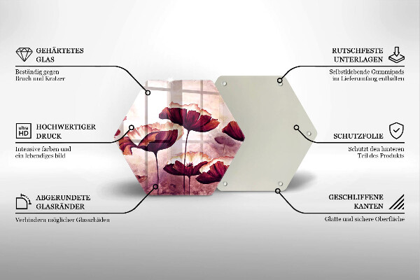 Kuchynská doska zo skla Maľovanie kvetov