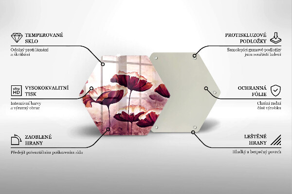 Kuchynská doska zo skla Maľovanie kvetov