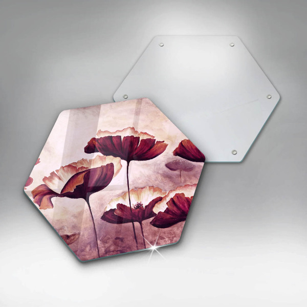 Kuchynská doska zo skla Maľovanie kvetov