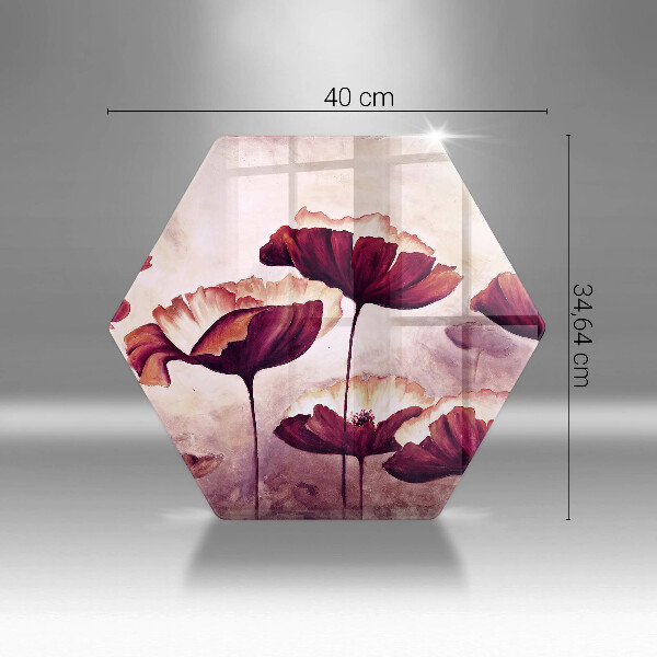 Kuchynská doska zo skla Maľovanie kvetov