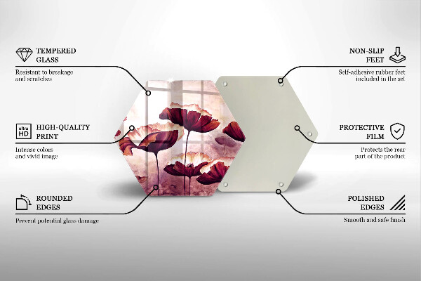 Kuchynská doska zo skla Maľovanie kvetov