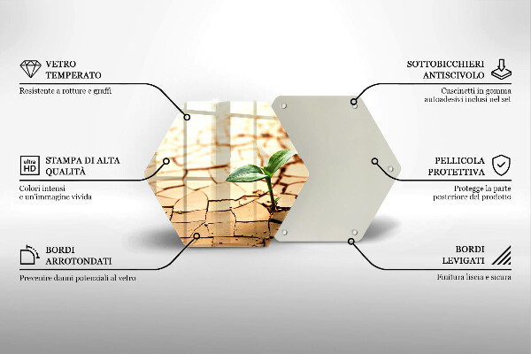 Kuchynská doska veľká zo skla Osamelá rastlina