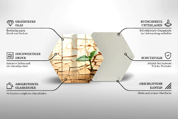Kuchynská doska veľká zo skla Osamelá rastlina