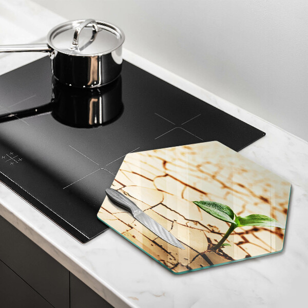 Kuchynská doska veľká zo skla Osamelá rastlina