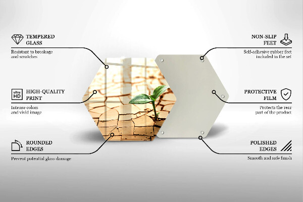Kuchynská doska veľká zo skla Osamelá rastlina