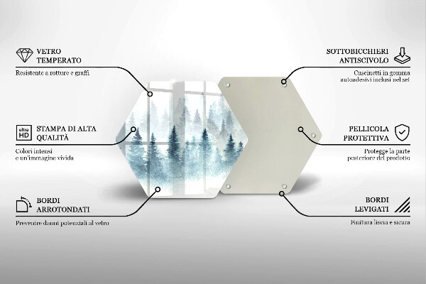Kuchynská doska zo skla Maľovaný zimný les