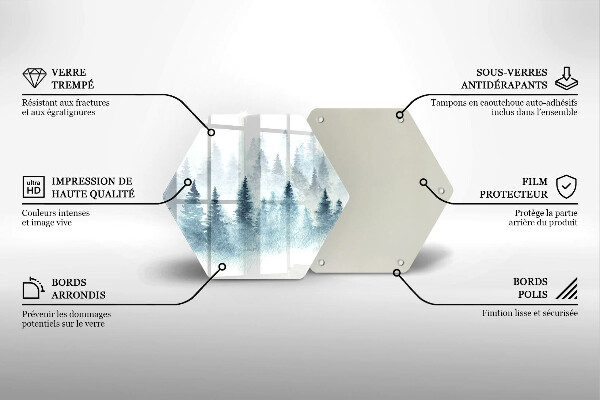 Kuchynská doska zo skla Maľovaný zimný les