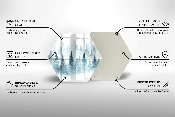 Kuchynská doska zo skla Maľovaný zimný les