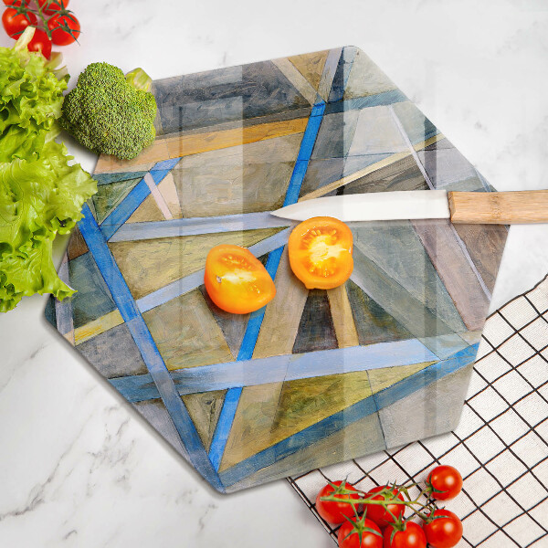 Kuchynská doska veľká zo skla Maľované čiary abstrakcie