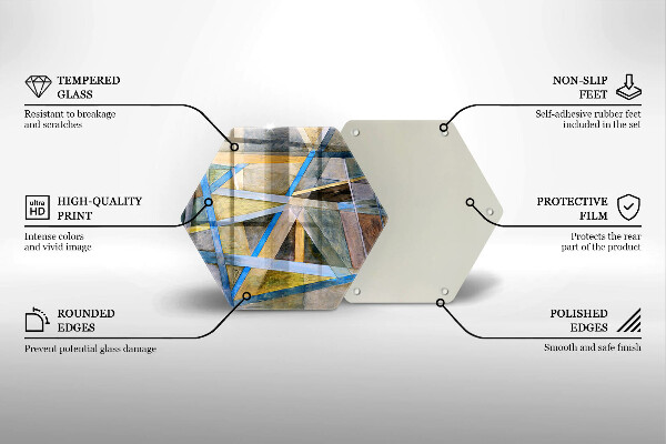 Kuchynská doska veľká zo skla Maľované čiary abstrakcie