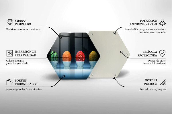 Kuchynská doska veľká zo skla Abstraktné ovocné vajcia