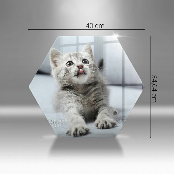 Kuchynská doska veľká zo skla Malé roztomilé mačiatko