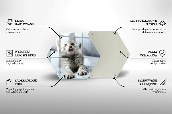 Kuchynská doska veľká zo skla Malé roztomilé mačiatko