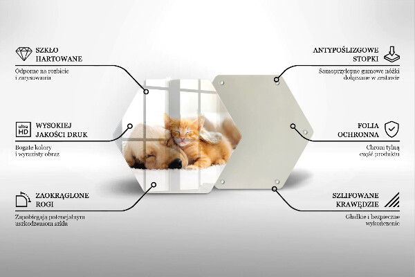 Kuchynská doska zo skla Zvieratá pes a mačka