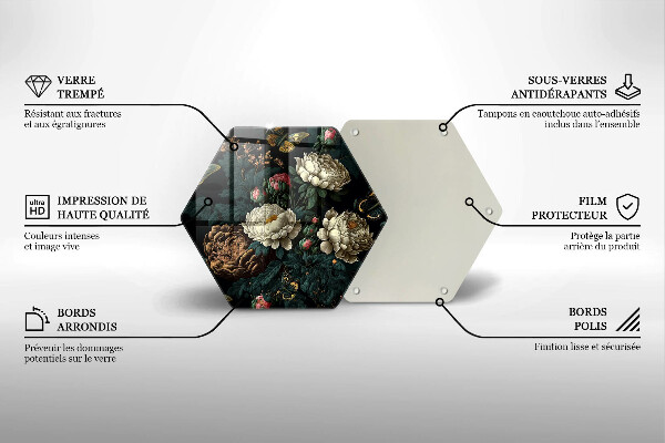 Kuchynská doska zo skla Vintage kvety pivonky