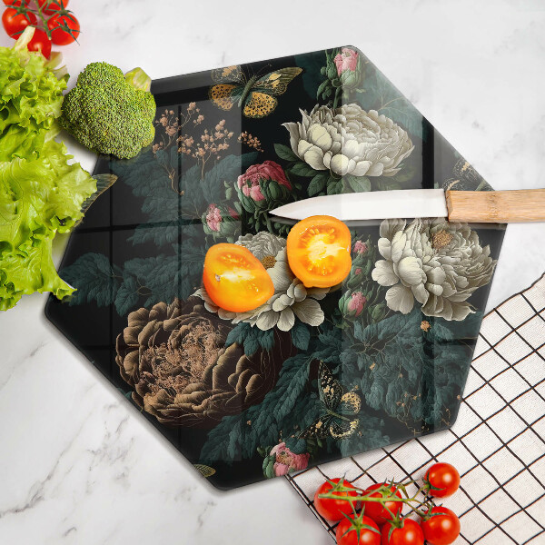 Kuchynská doska zo skla Vintage kvety pivonky