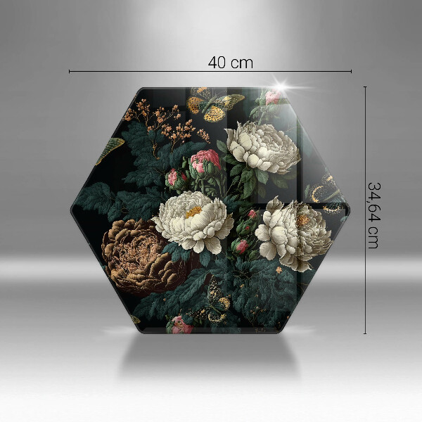 Kuchynská doska zo skla Vintage kvety pivonky