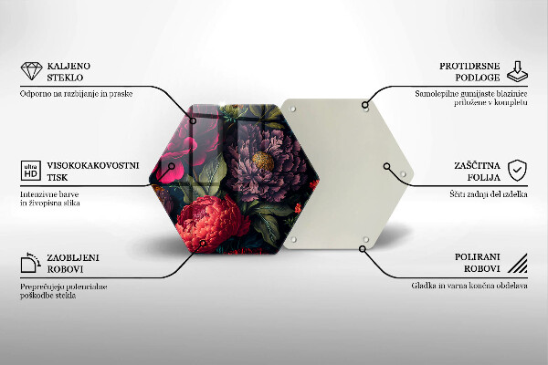 Kuchynská doska zo skla Nádherné kvety