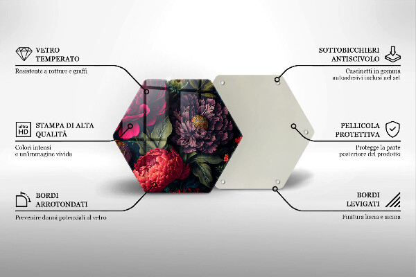 Kuchynská doska zo skla Nádherné kvety