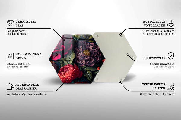 Kuchynská doska zo skla Nádherné kvety