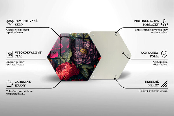 Kuchynská doska zo skla Nádherné kvety