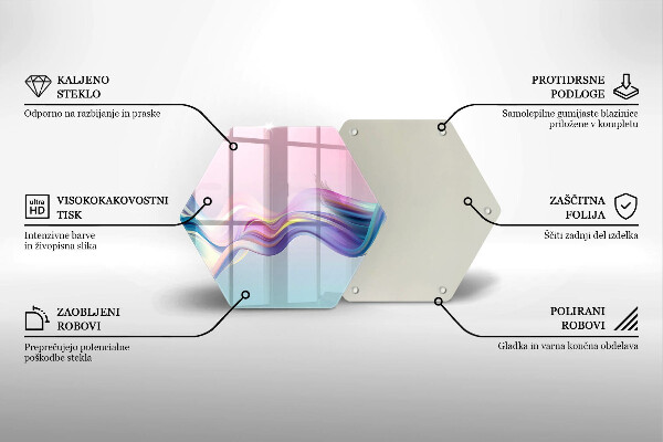 Kuchynská doska veľká zo skla Pastelová abstrakcia