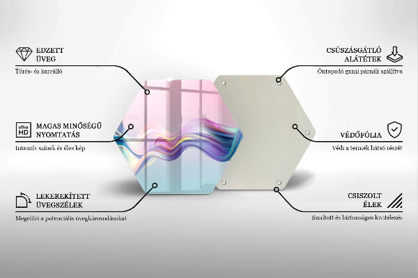 Kuchynská doska veľká zo skla Pastelová abstrakcia