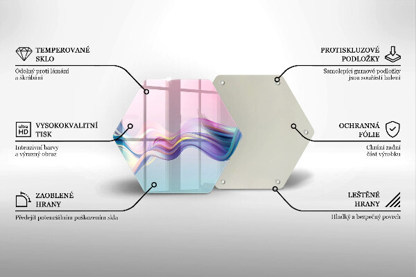 Kuchynská doska veľká zo skla Pastelová abstrakcia