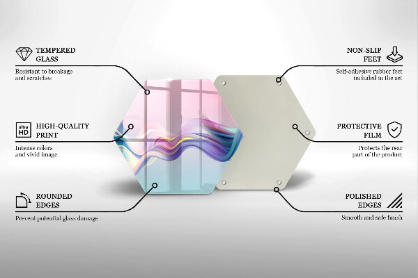 Kuchynská doska veľká zo skla Pastelová abstrakcia