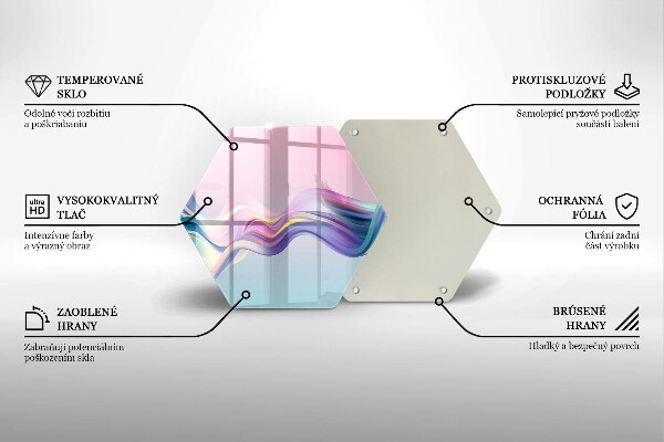 Kuchynská doska veľká zo skla Pastelová abstrakcia