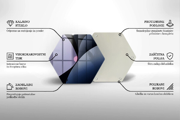 Kuchynská doska veľká zo skla Abstraktné tvary
