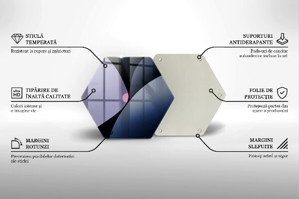 Kuchynská doska veľká zo skla Abstraktné tvary