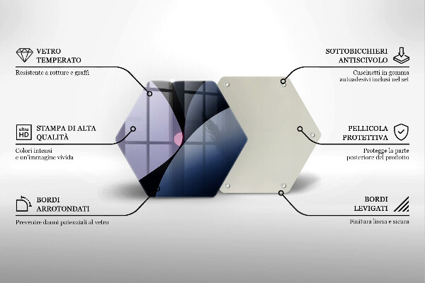 Kuchynská doska veľká zo skla Abstraktné tvary