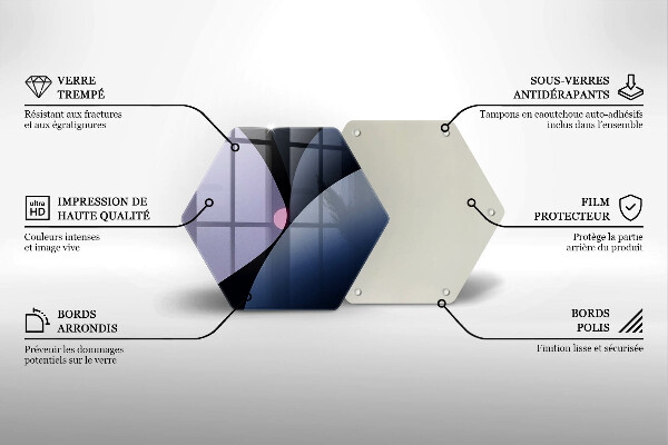 Kuchynská doska veľká zo skla Abstraktné tvary