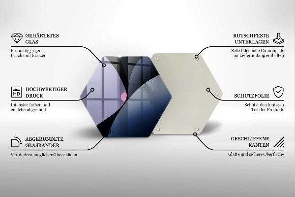 Kuchynská doska veľká zo skla Abstraktné tvary
