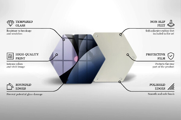 Kuchynská doska veľká zo skla Abstraktné tvary