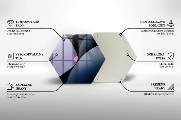 Kuchynská doska veľká zo skla Abstraktné tvary