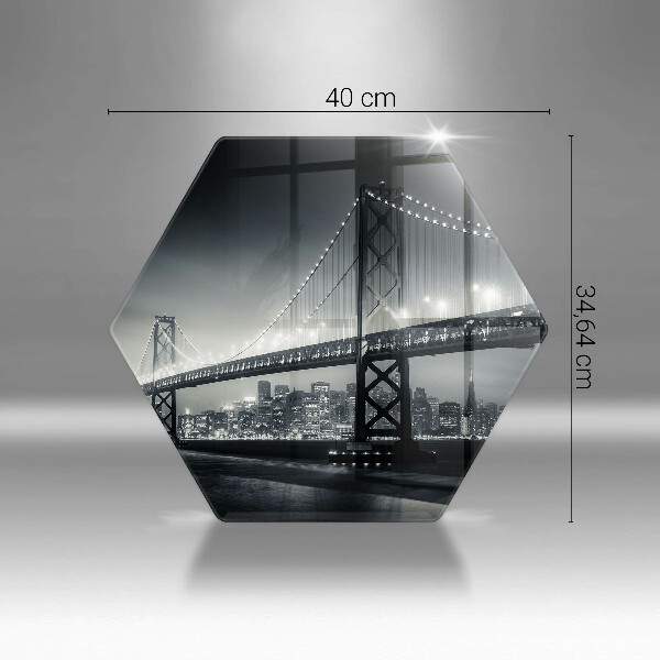 Kuchynská doska veľká zo skla Most Benjamina Franklina