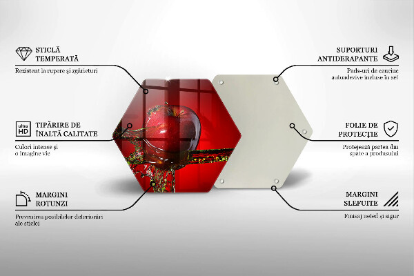 Kuchynská doska veľká zo skla Jablkové ovocie vo vode