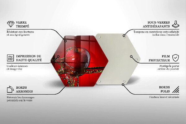 Kuchynská doska veľká zo skla Jablkové ovocie vo vode