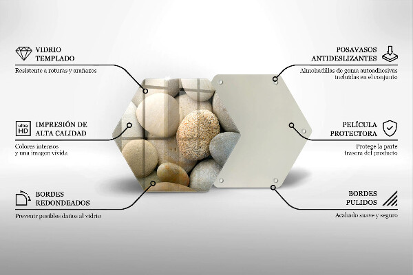 Kuchynská doska veľká zo skla Vzor oválnych kamienkov