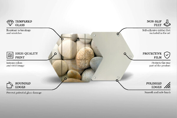 Kuchynská doska veľká zo skla Vzor oválnych kamienkov