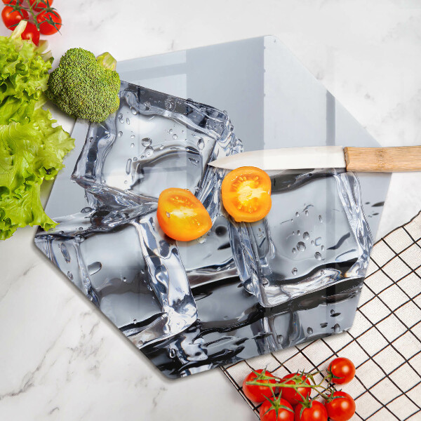 Kuchynská doska veľká zo skla Kocky ľadu