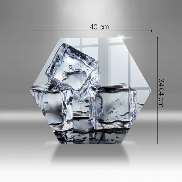 Kuchynská doska veľká zo skla Kocky ľadu