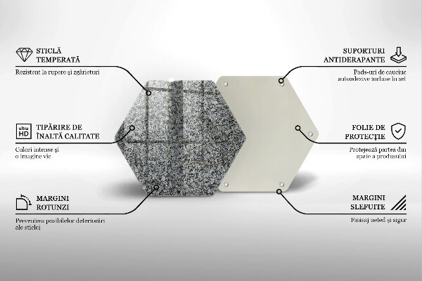 Kuchynská doska veľká zo skla Textúra kameňa