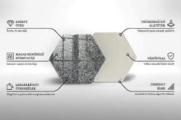 Kuchynská doska veľká zo skla Textúra kameňa