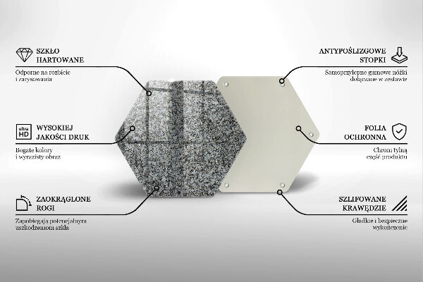 Kuchynská doska veľká zo skla Textúra kameňa
