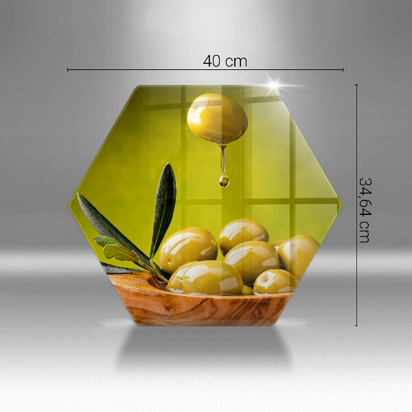 Kuchynská doska veľká zo skla Chutné olivy